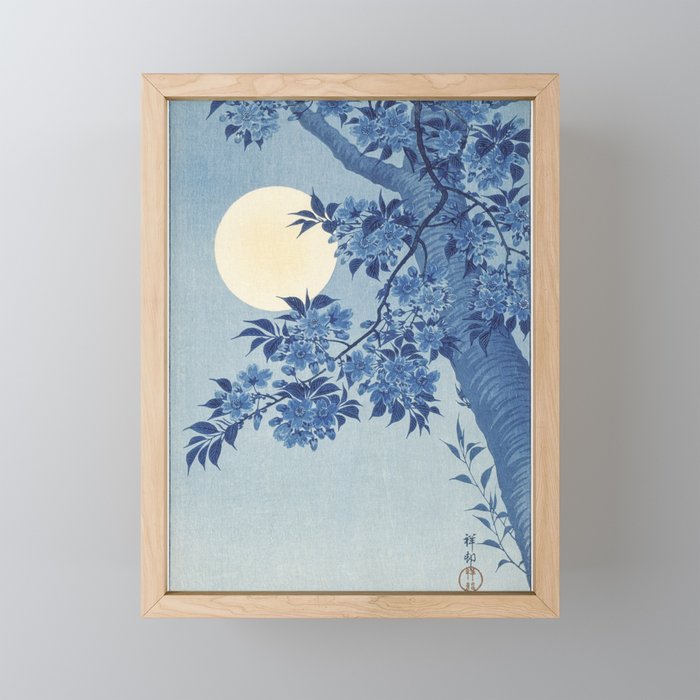 Blossoming Cherry on a Moonlit Night  Framed Mini Art Print
