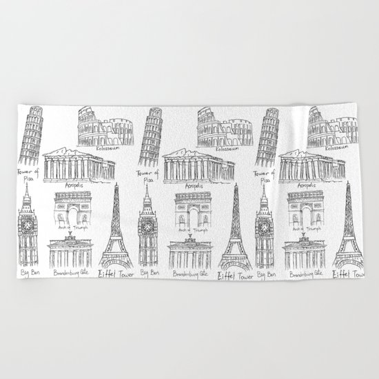 Europe at a glance Beach Towel