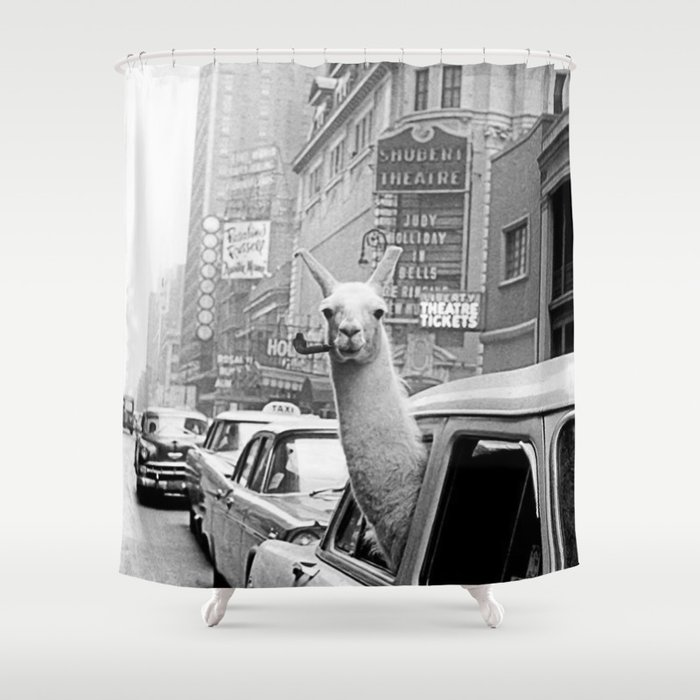 Llama-Linda with pipe Shower Curtain