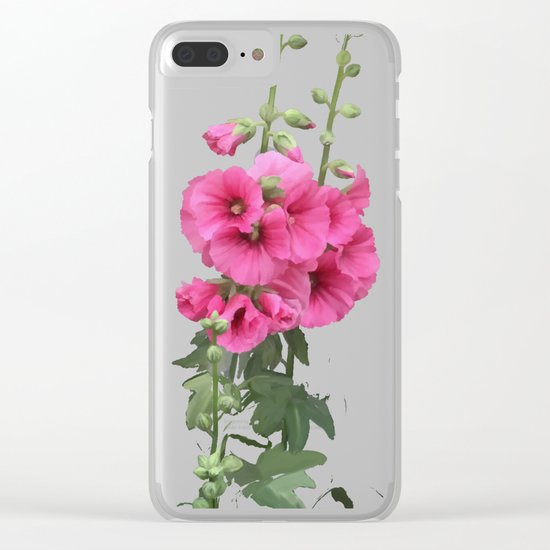 Pink flowers, watercolors Clear iPhone Case