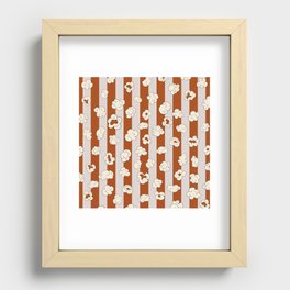 Popcorn retro White lines 5 Recessed Framed Print