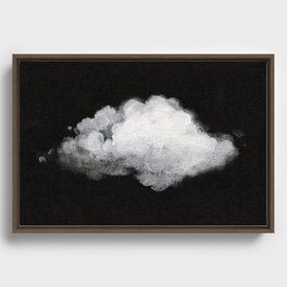 White Cloud on Black Sky Framed Canvas