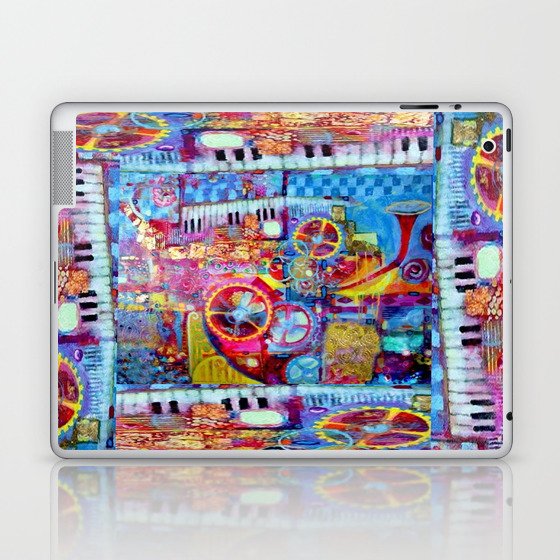 Abstract Steam Punk Music Collage Laptop & iPad Skin