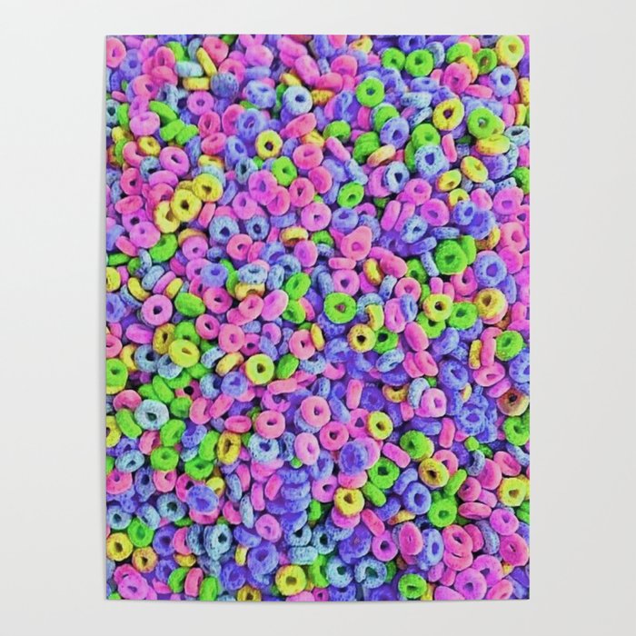 Fruit Loops Cereal Pattern Poster