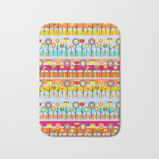 Floral spring party Bath Mat