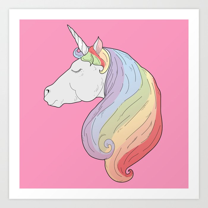 Unicorn Rainbow Art Print by noeldelmar | Society6