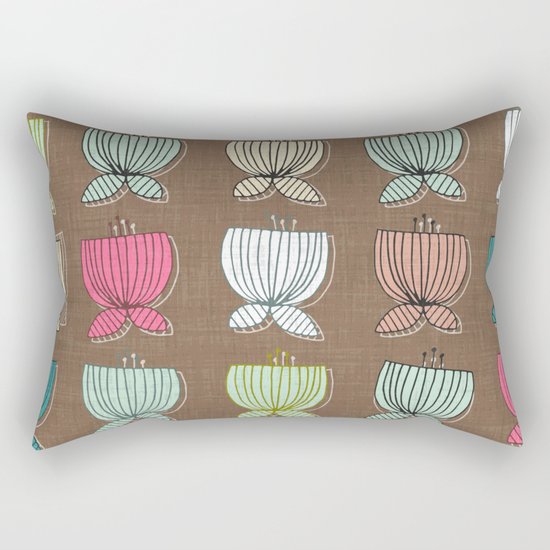 flower cups brown Rectangular Pillow
