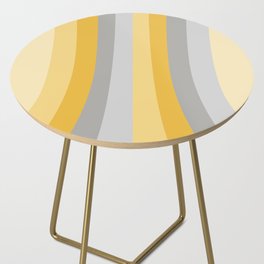 Yellow and Grey 70s Retro Abstract Rainbow Side Table