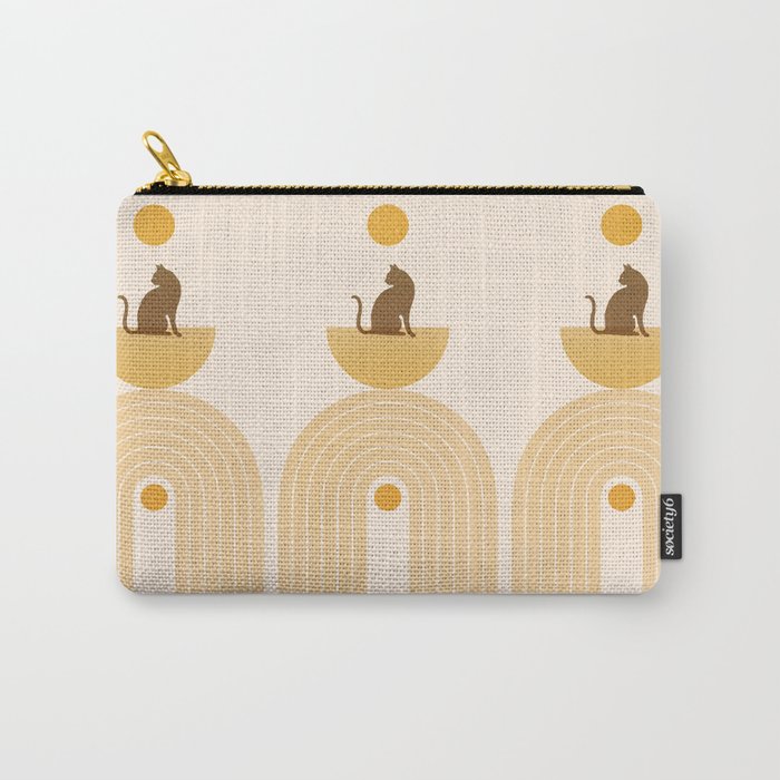 Abstraction_CAT_LOVE_SUN_SUNSHINE_HOT_BEIGE_POP_ART_0408A Carry-All Pouch