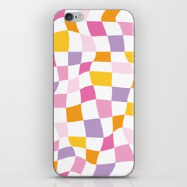 Colorful Wavy Checkerboard Pattern-Y2K Aesthetic iPhone Skin