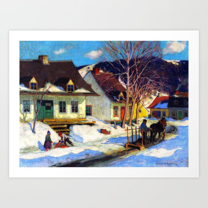 A Quebec Village Street, Winter 1920 Clarence Gagnon Art Print