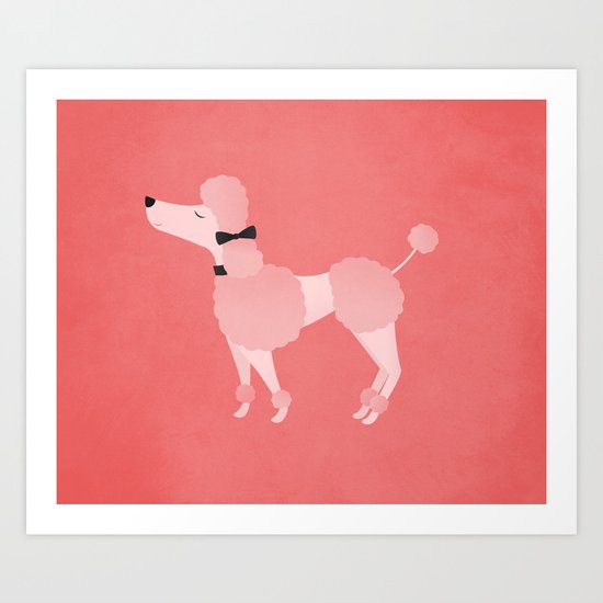 Posh Pink Poodle Art Print