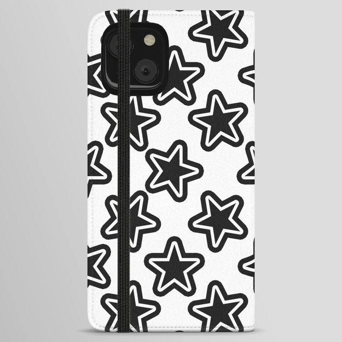 Black White Stars iPhone Wallet Case