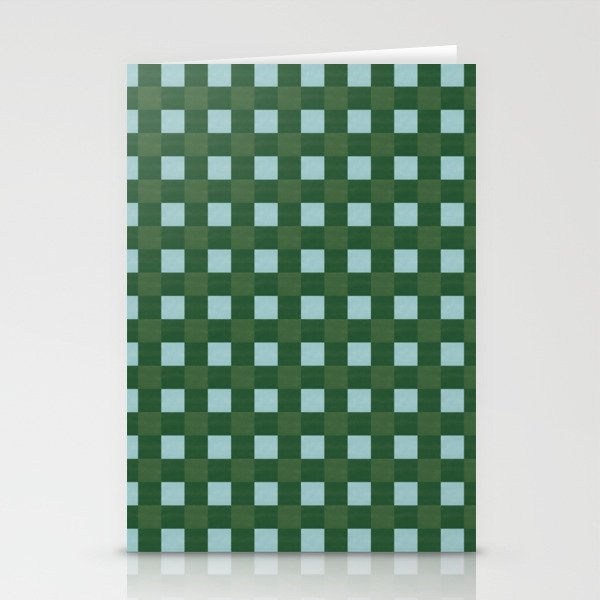 Checks in blue and green Stationery Cards