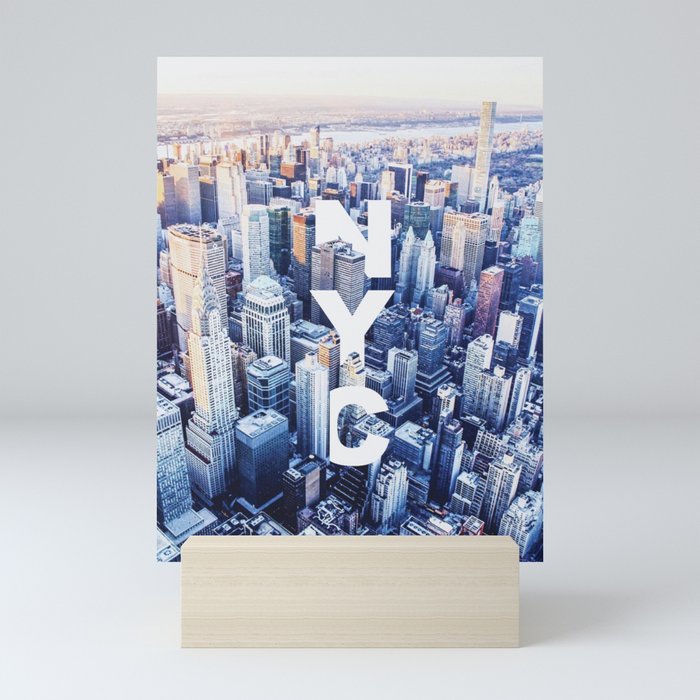 NYC Poster - Blue Hues Mini Art Print