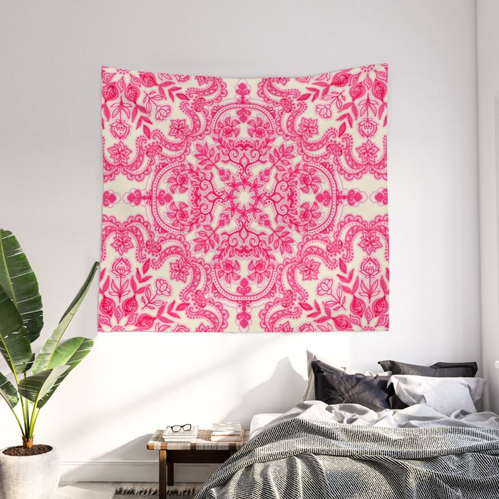 Light pink on sale and white tapestry