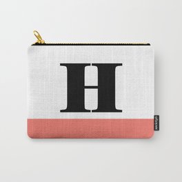 Monogram Letter H-Pantone-Peach Echo Carry-All Pouch