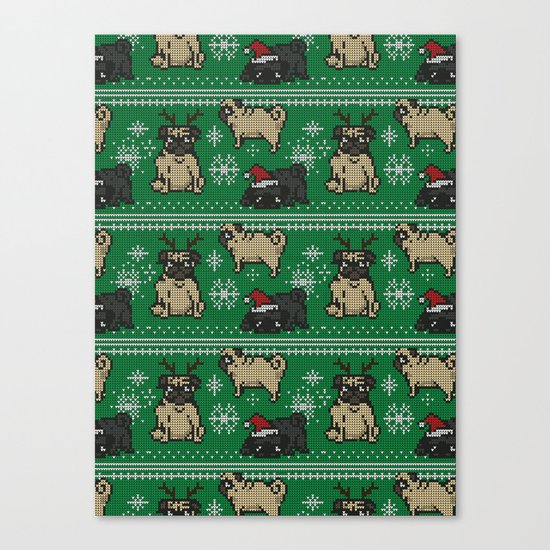 CHRISTMAS PUG Canvas Print
