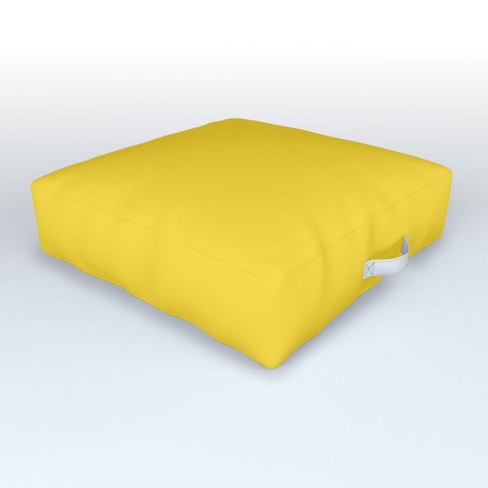 Bright Mid-tone Yellow Solid Color Pairs Pantone Vibrant Yellow 13-0858 / Accent Shade / Hue  Outdoor Floor Cushion