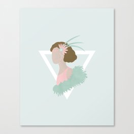 Art Deco feather girl Canvas Print