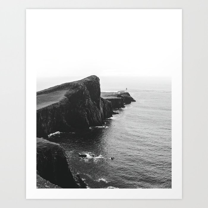 Lonely Lighthouse On The Scottish Coast Art Print