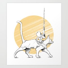Mouse knight and the horse T-shirt Art Print