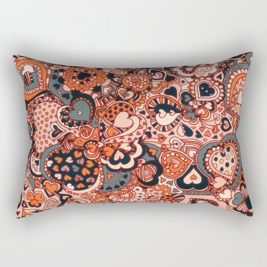 Doodle hearts Rectangular Pillow