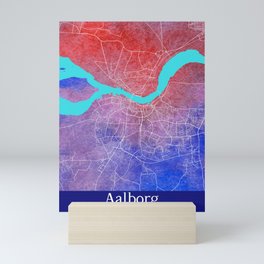Aalborg Watercolor Map Mini Art Print