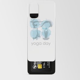 Yoga day workout silhouettes on watercolor paint splashes	 Android Card Case