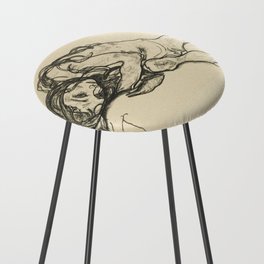 Sketch of a woman by Egon Schielle Counter Stool