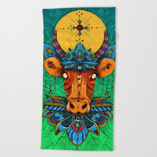 Holy Cow! Lotus. Beach Towel