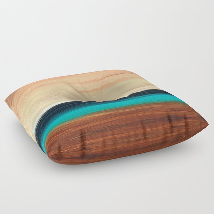 Warm Horizon - Abstract Earthy Colors Art Floor Pillow