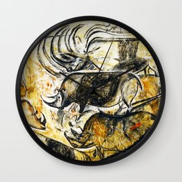 Panel of Rhinos // Chauvet Cave Wall Clock