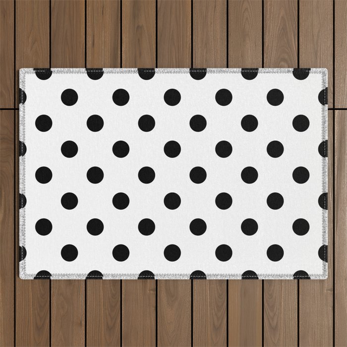 Black and white polka dot spots pattern Outdoor Rug