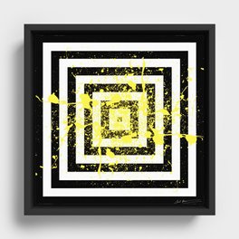 Abstract yellow splash paint Framed Canvas