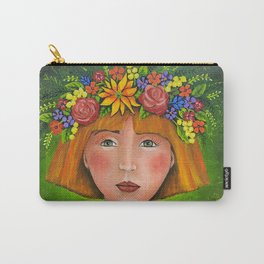 Red hair and flowers Carry-All Pouch