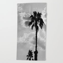 Palm Trees In Black And White Beach Towel