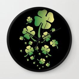 St. Patricks Gradient Clover Wall Clock