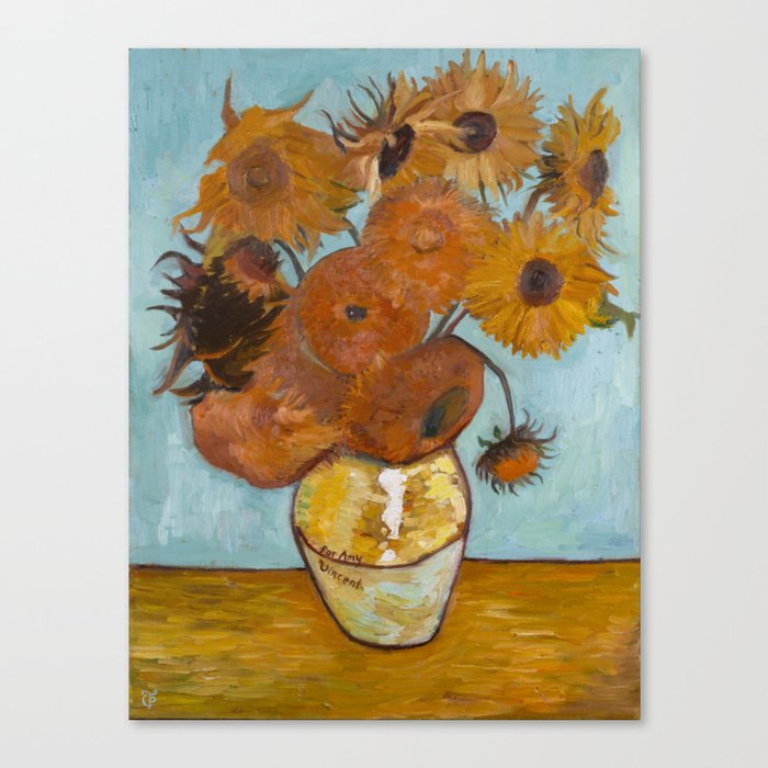 Sunflowers for Amy, a Vincent Van Gogh Copy Canvas Print