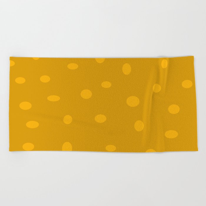 Yellow Polka Dots and Background Beach Towel