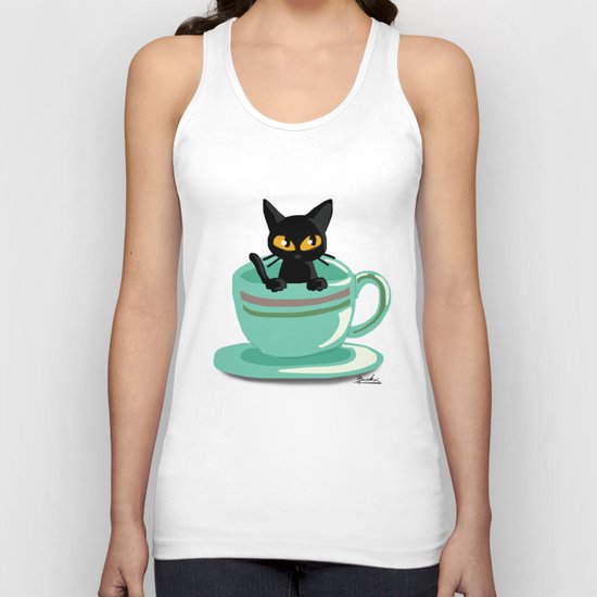 Cat in the cup Unisex Tank Top