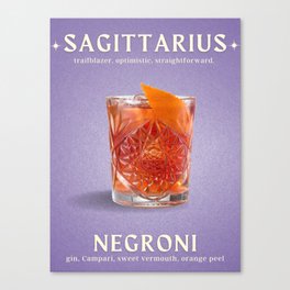 Sagittarius Zodiac Sign Cocktail Canvas Print