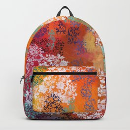 Untitled Abstract Backpack | Acrylic, Society6Home, Orange, Original, Multi Color, Color, Colorful, White, Society6, Art 