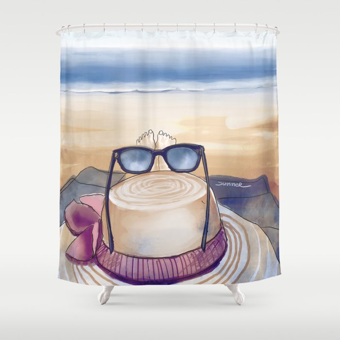 Summer beach  Shower Curtain