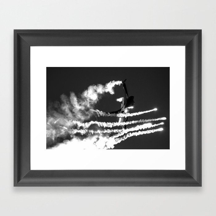 Belgian F16 and Flares Framed Art Print