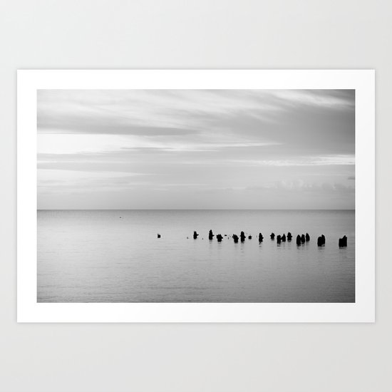 BEACH DAYS XXVIII BW Art Print