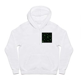 Abstract Green Leaves Floating on a Black Background  Hoody
