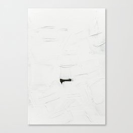 Minimal White Abstract Art - Textured -  Modern Art Canvas Print