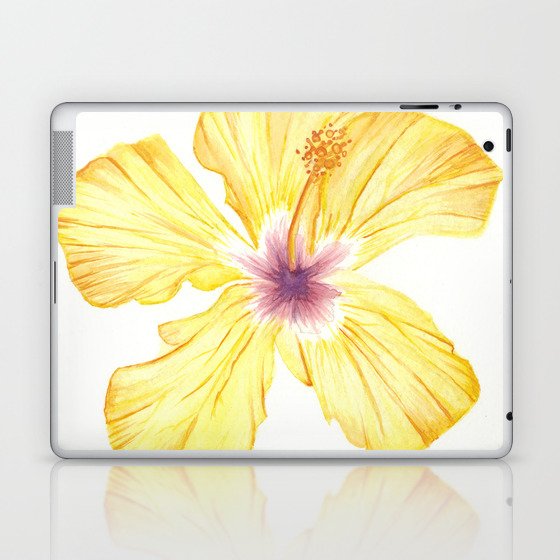 Yellow Hibiscus Flower Laptop & iPad Skin
