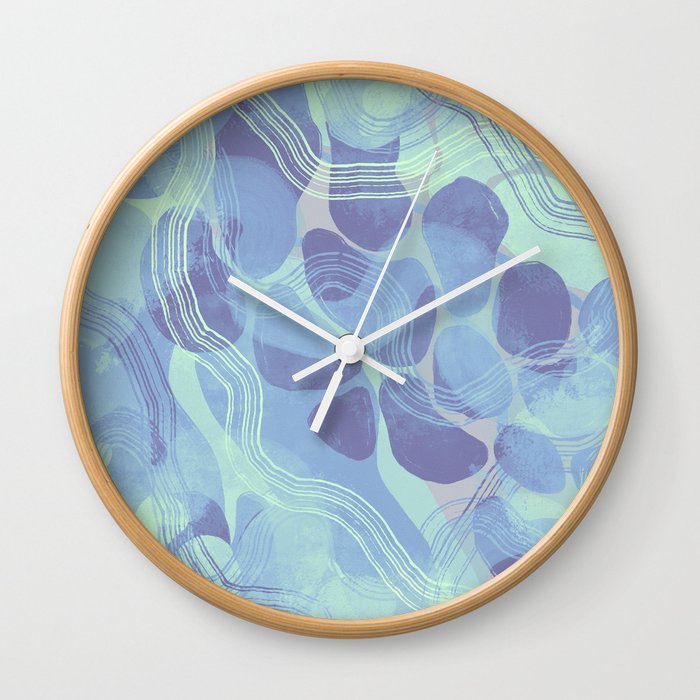 Abstract neon organic shapes Wall Clock